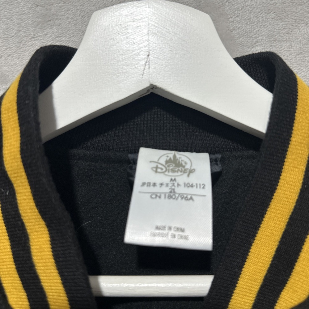 Vintage 90s Disney Mickey Mouse Pluto 28 Varsity Letterman Jacket Sz M Button Up - Picture 3 of 9
